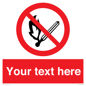 Custom No Open Flames Sign